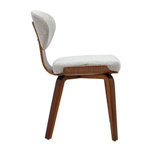 Chaises en tissu effet velours texturé gris et bois foncé (lot de 2) YELLE