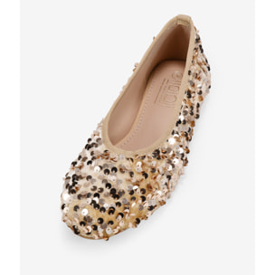 Bailarinas planas doradas con lentejuelas