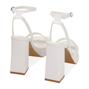 Sandali bianchi, tacco 10 cm