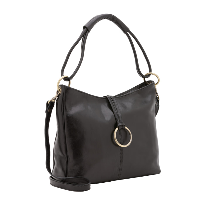 Borsa a spalla  da donna In Vera pelle Made in Italy 29x32x11 cm