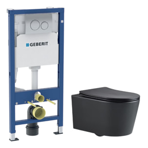 Duofix pack WC bâti-support + WC suspendu sans bride Swiss Aqua Technologies avec abattant SoftClose + plaque (GEBSTBRBMR01-FR)