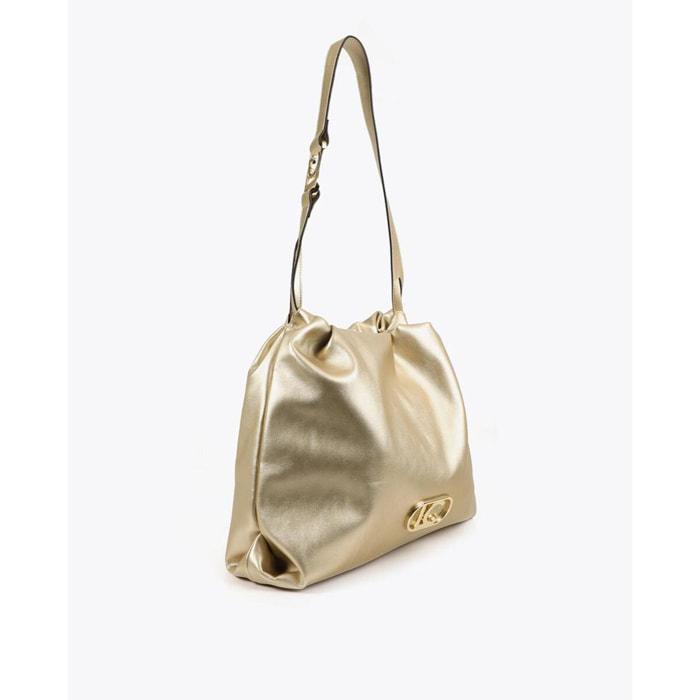Borsa shopper effetto pelle con logo