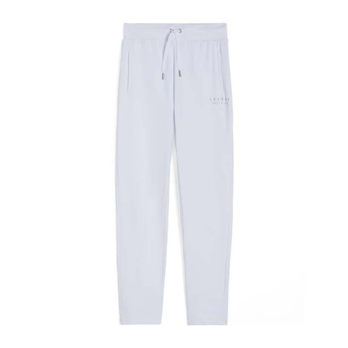 Pantaloni donna in heavy jersey stretch fondo dritto