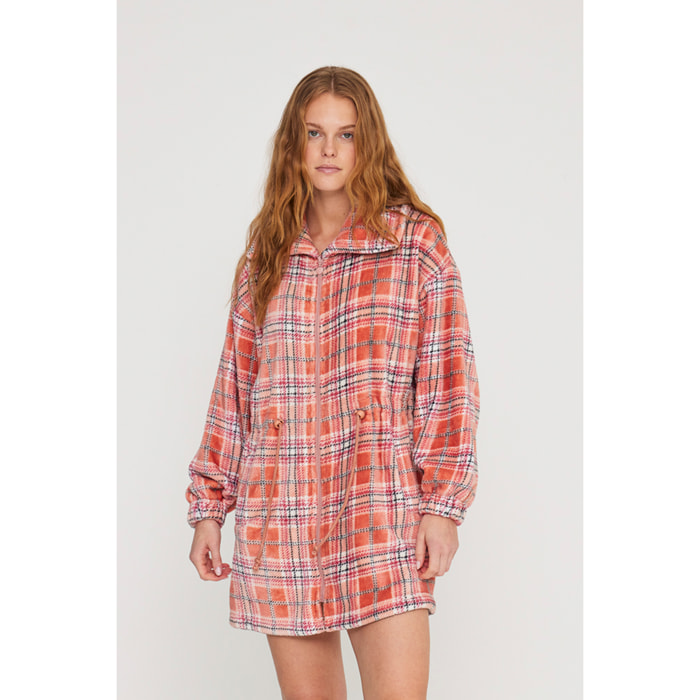 Vestaglia donna heart paris in coral con zip Noidinotte