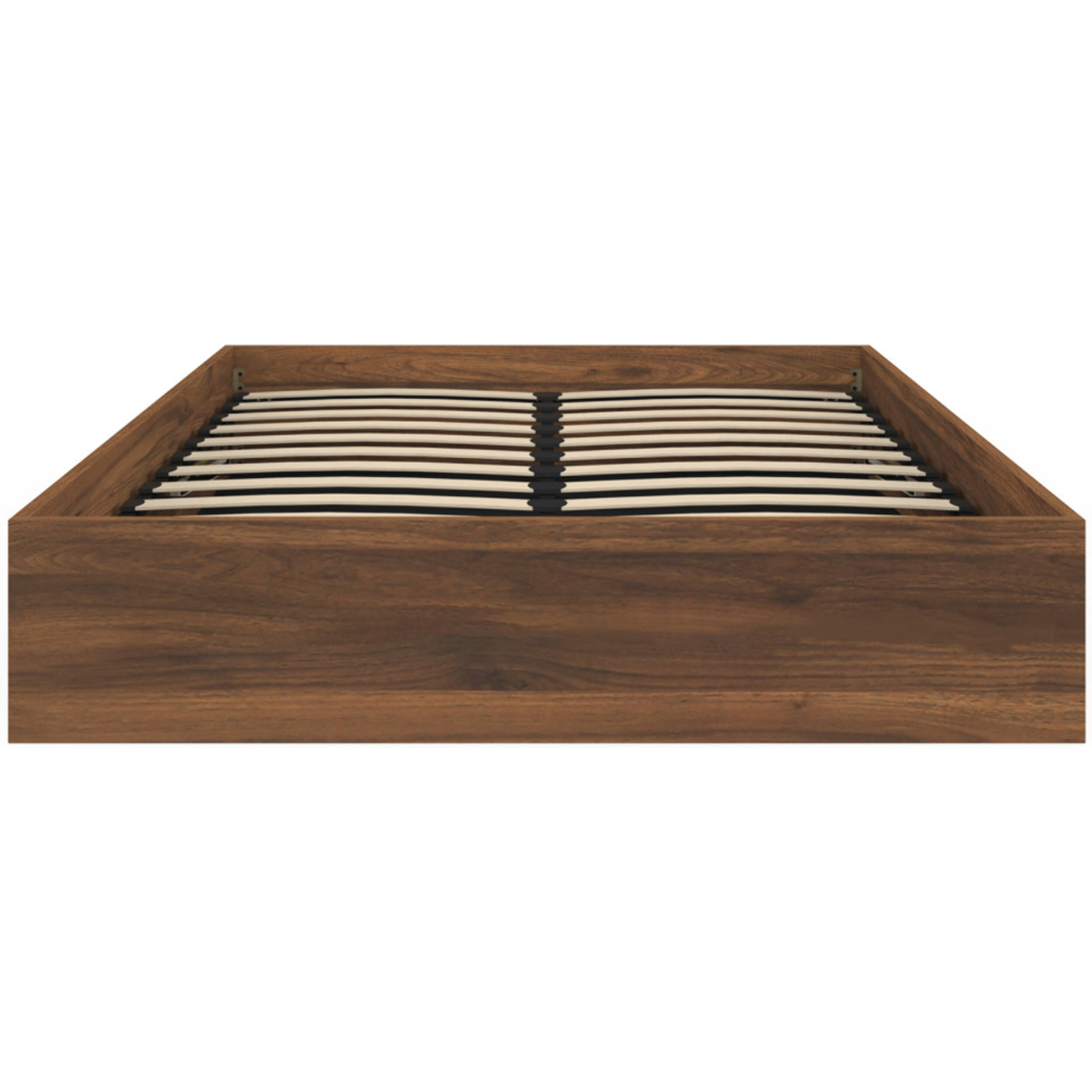 Lit coffre Malta 140x190cm effet bois noyer