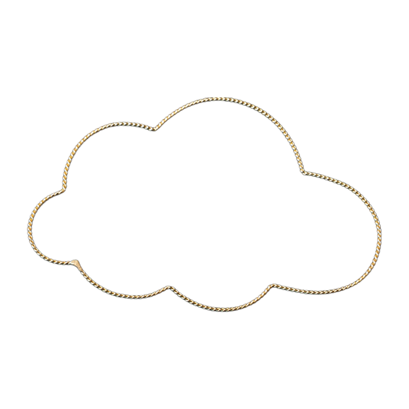 Déco murale nuage fil laiton torsadé - Doré Vieilli