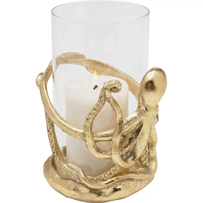 Bougeoir pieuvre 19cm doré Kare Design