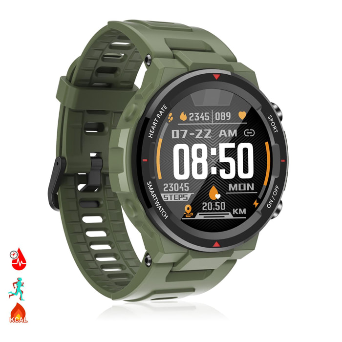 Smartwatch Q70 con cardiofrequenzimetro, pressione sanguigna e 9 modalità multisport.