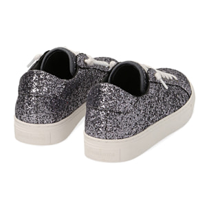 Zapatillas plateadas con glitter