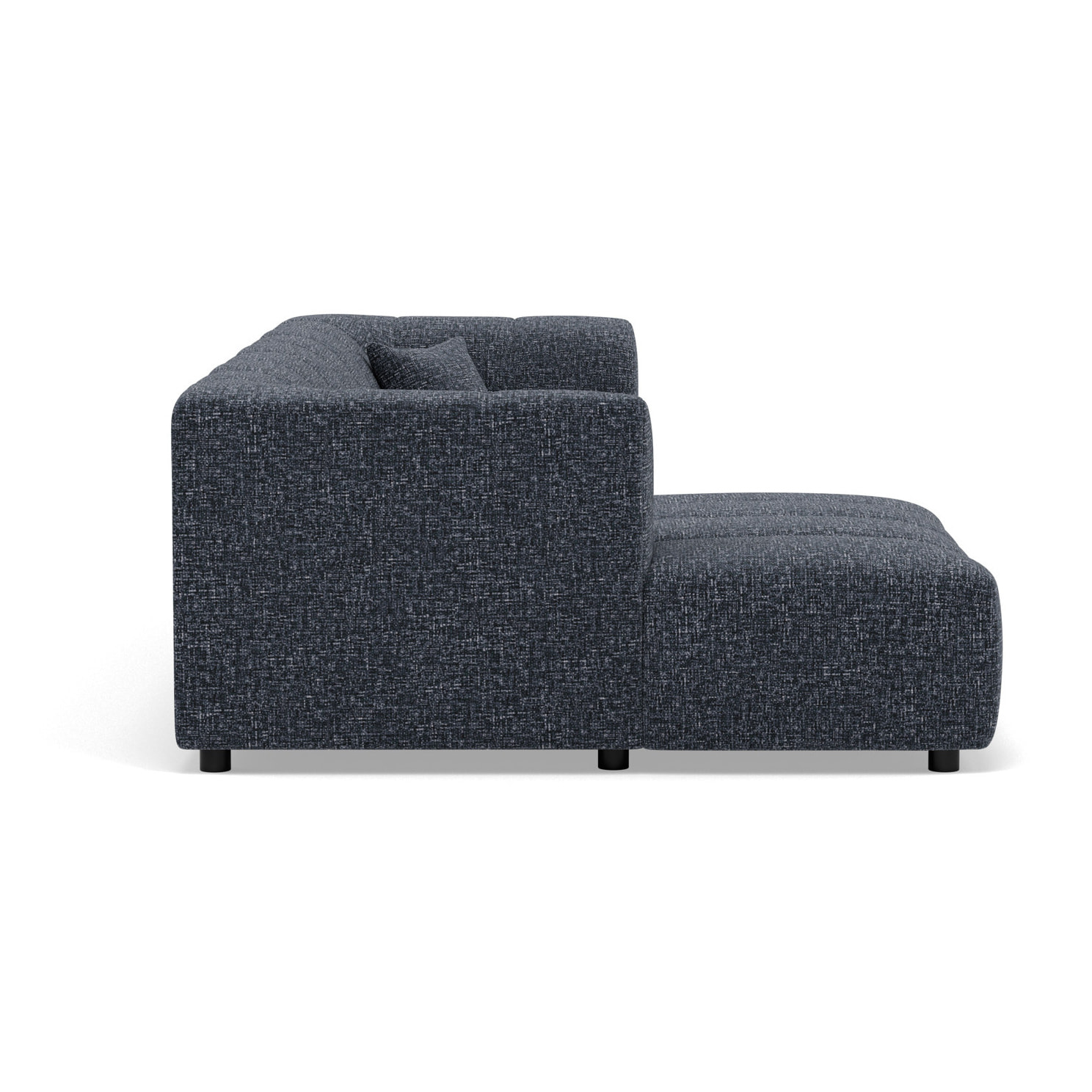 Curtis - canapé d'angle gauche 4 places avec accoudoir en tissu texturé - Bleu