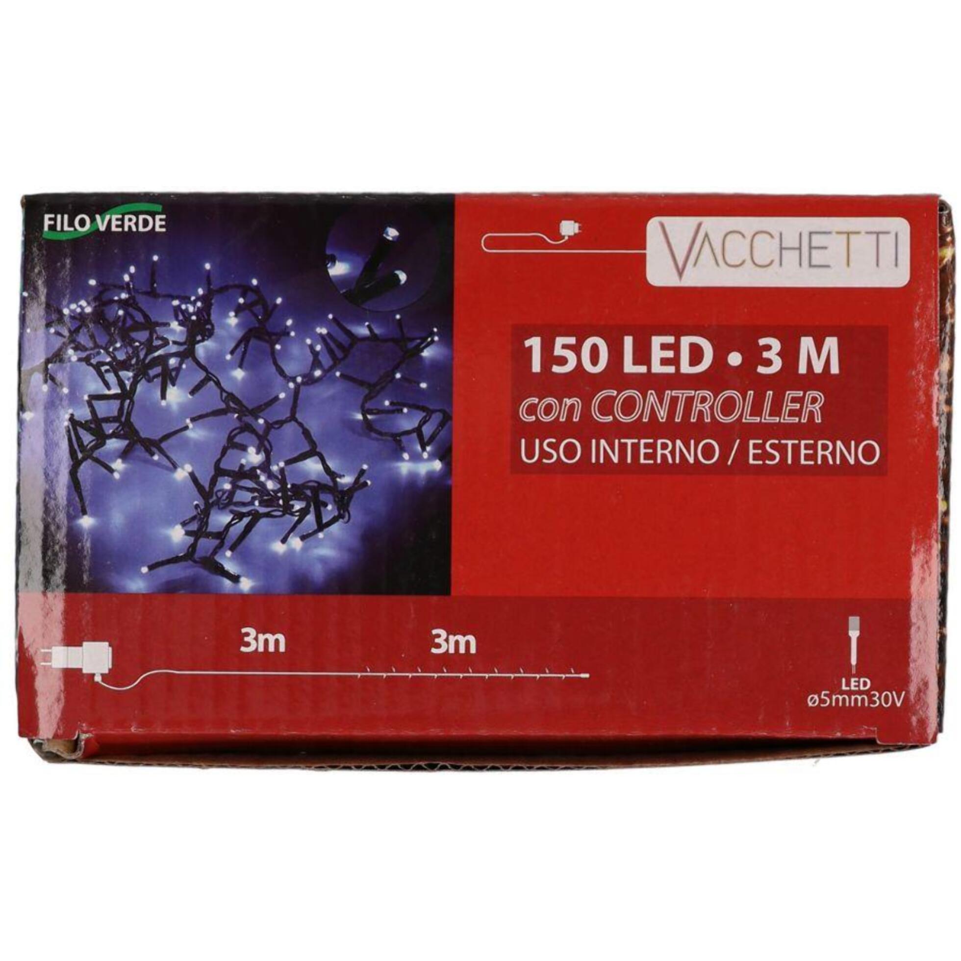 Catena luminosa con 150 led multicolore con controller cm300