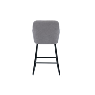 Tabourets de bar en tissu effet velours gris H65 cm (lot de 2) AMIKA