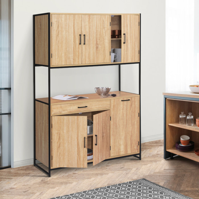 Vaisselier industriel Memphis - Bois / Noir