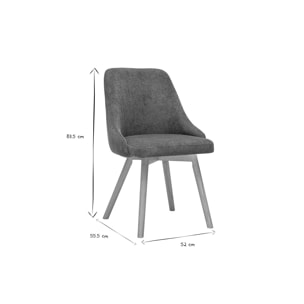 Chaises scandinaves en tissu chenille terre brûlée et bois clair (lot de 2) HASTA