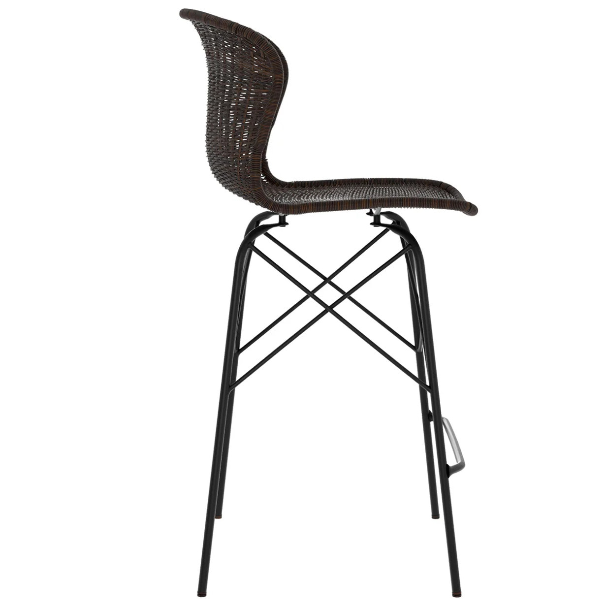 Lot de 2 chaises pour îlot central 63 cm en résine tressée marron - Palma