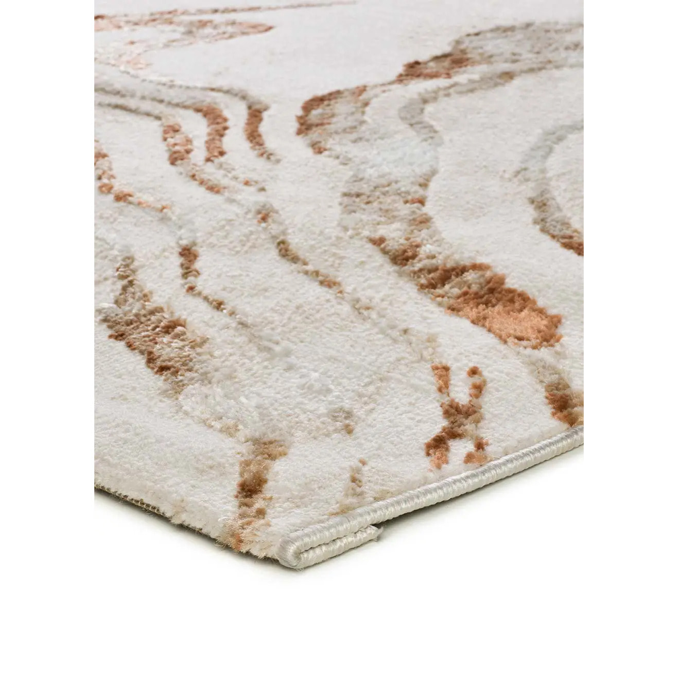 KEOPS Alfombra abstracta con relieve beige/caldera, varias medidas disponibles.