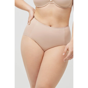 Slip riducente in cotone beige a compressione media