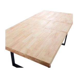 Mesa de comedor extensible Natural Roble salvaje - Negro