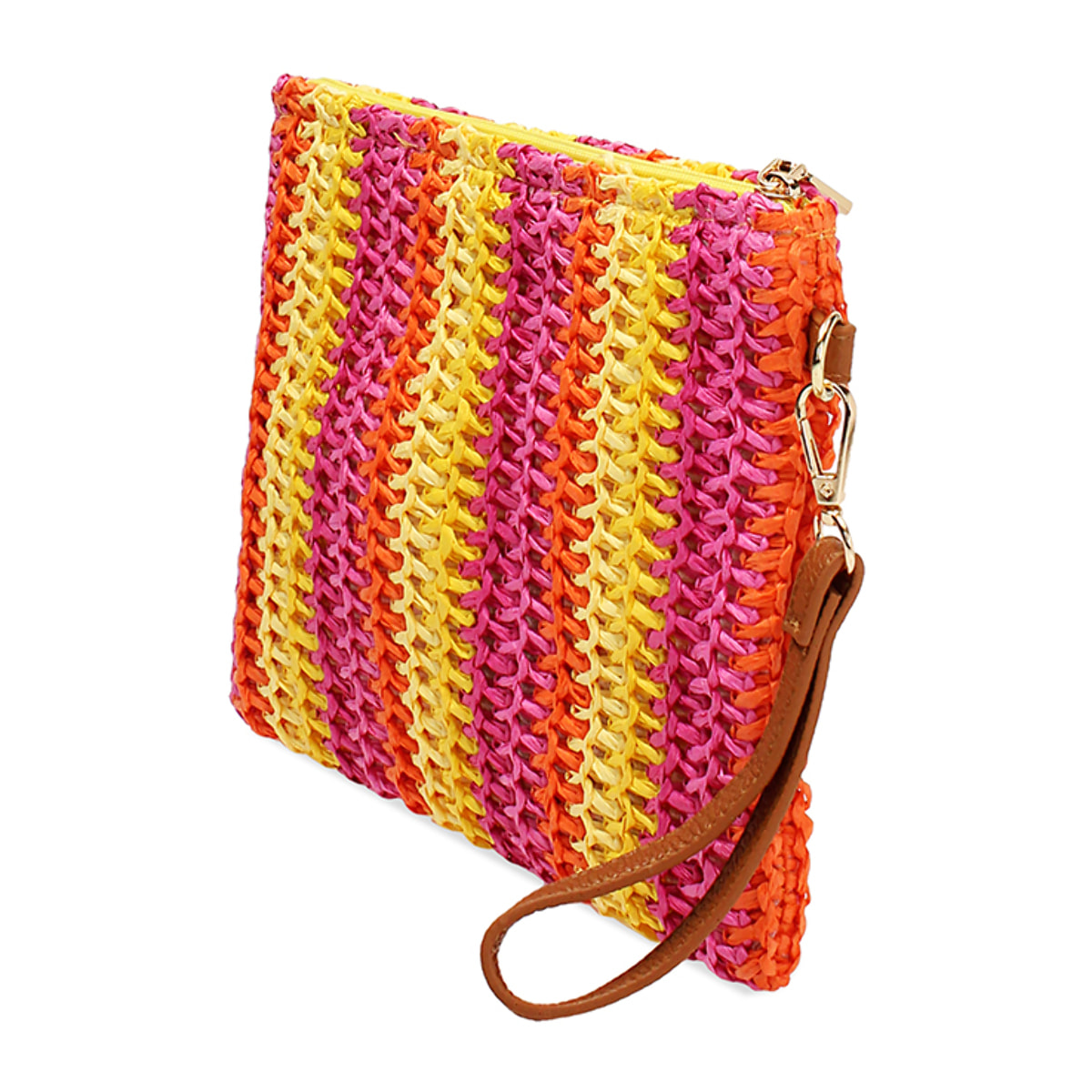Pochette donna mare gialla in raffia