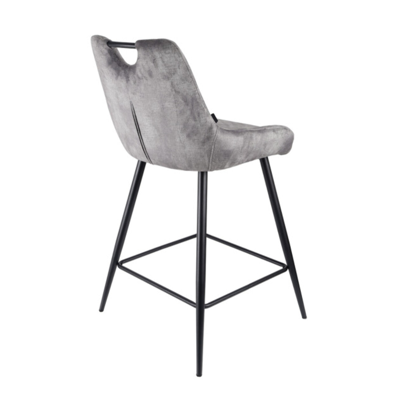 Chaise de bar en velours avec poignée et pieds en métal - ROSA 2