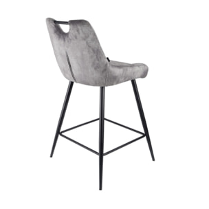 Chaise de bar en velours avec poignée et pieds en métal - ROSA 2