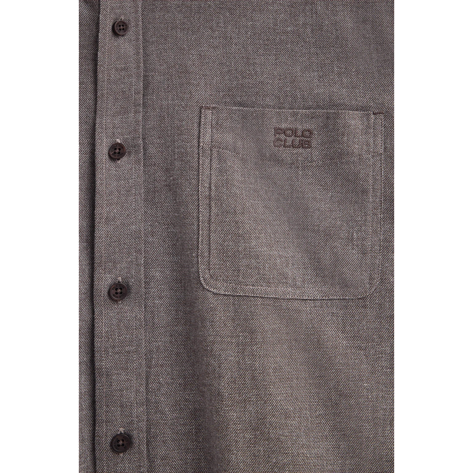 Camicia marrone regular fit e logo Polo Club