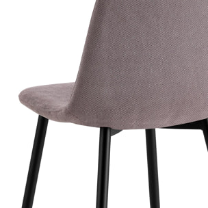 Sedie Bella: set 4 sedie da salotto imbottite in tessuto marrone