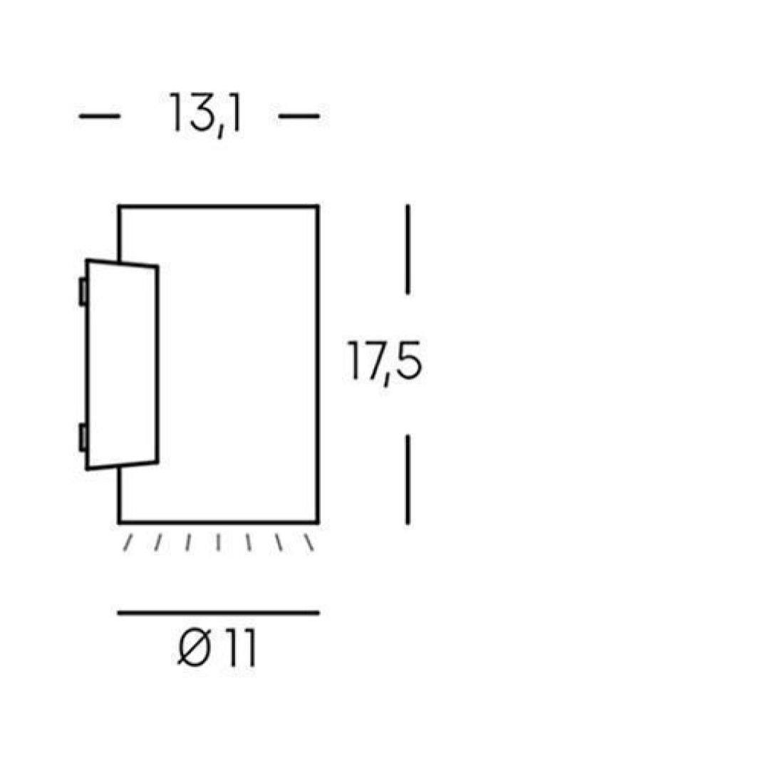 Show - Applique Cilindrico Da Parete A Led 10W A Luce Singola Calda Colore Bianco