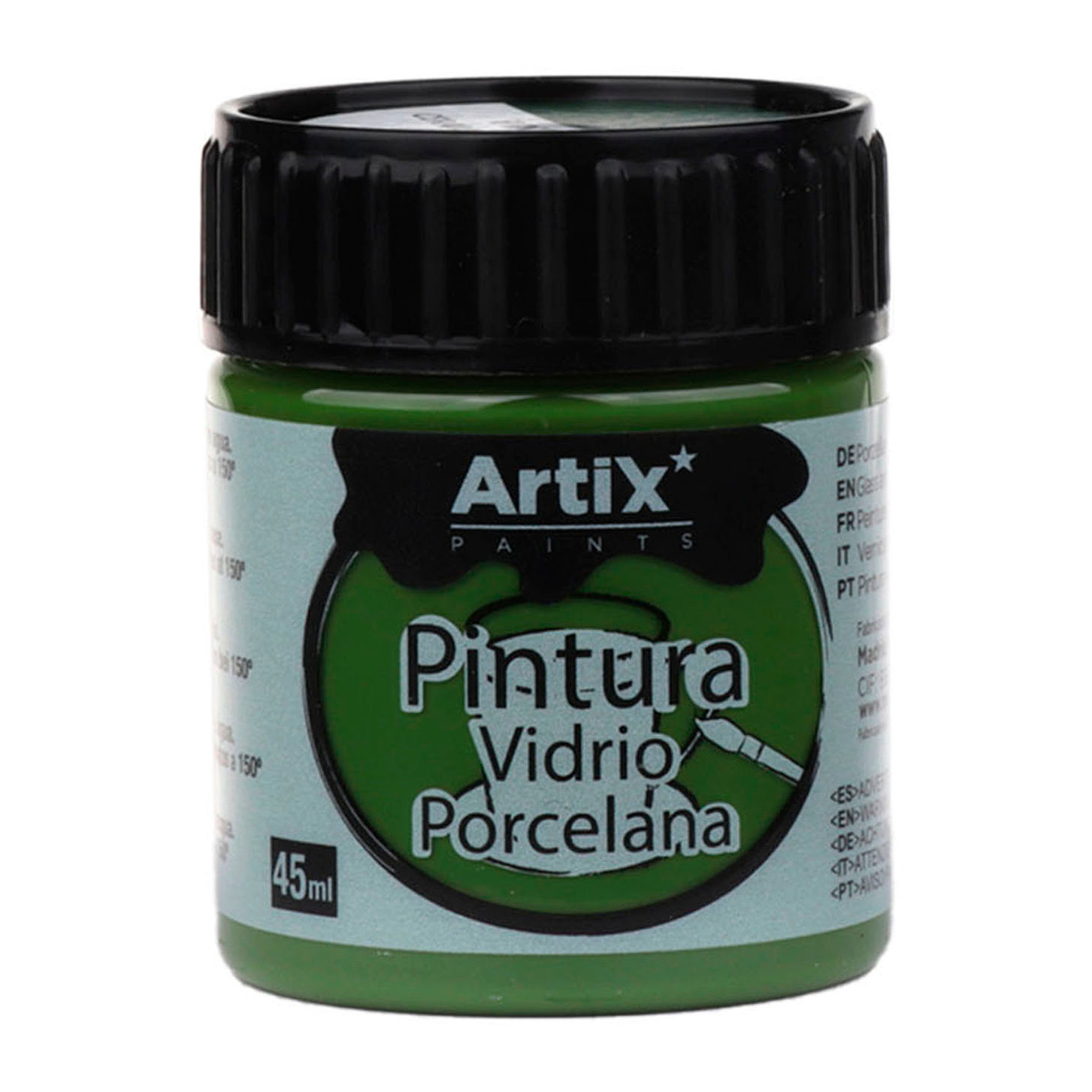 Pacco da 6 Uds. PITTURA CERAMICA E VETRO 45 ml COLORE VERDE