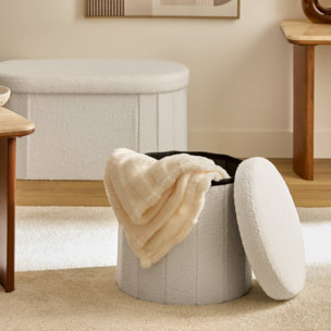Pouf Fink rond pliable D.38cm blanc
