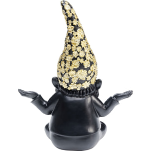 Déco nain zen fleurs 19cm noir Kare Design