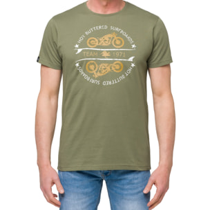 T-shirt in cotone 150 gr Thunder Hot Buttered Verde Militare.