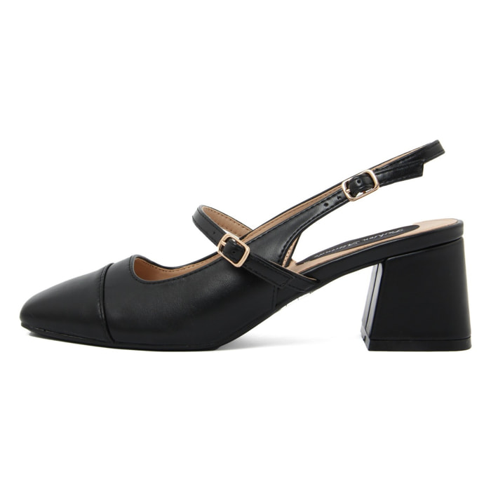 Slingback Donna colore Nero-Altezza tacco:7cm