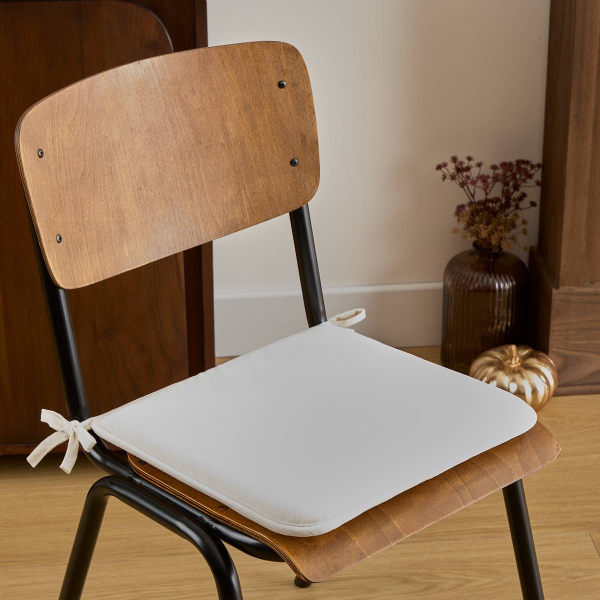 Galette de chaise Lilou ivoire 38x38cm