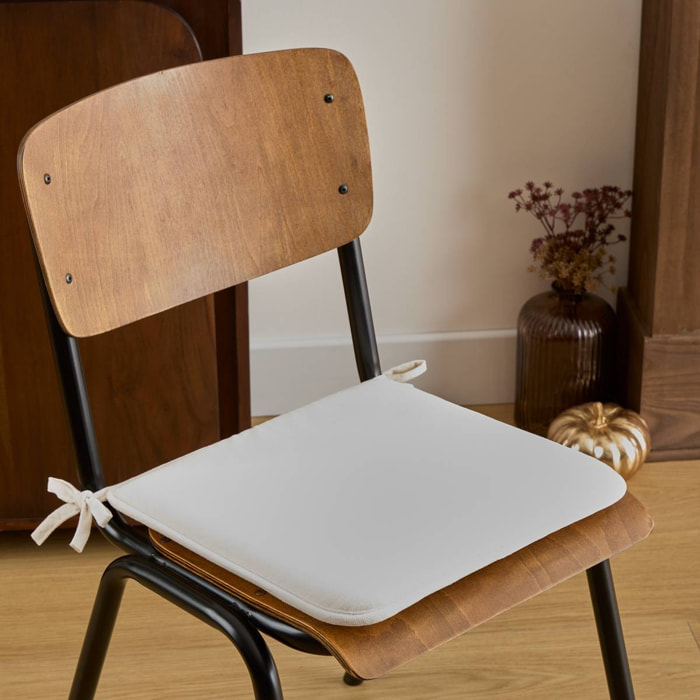 Galette de chaise Lilou ivoire 38x38cm
