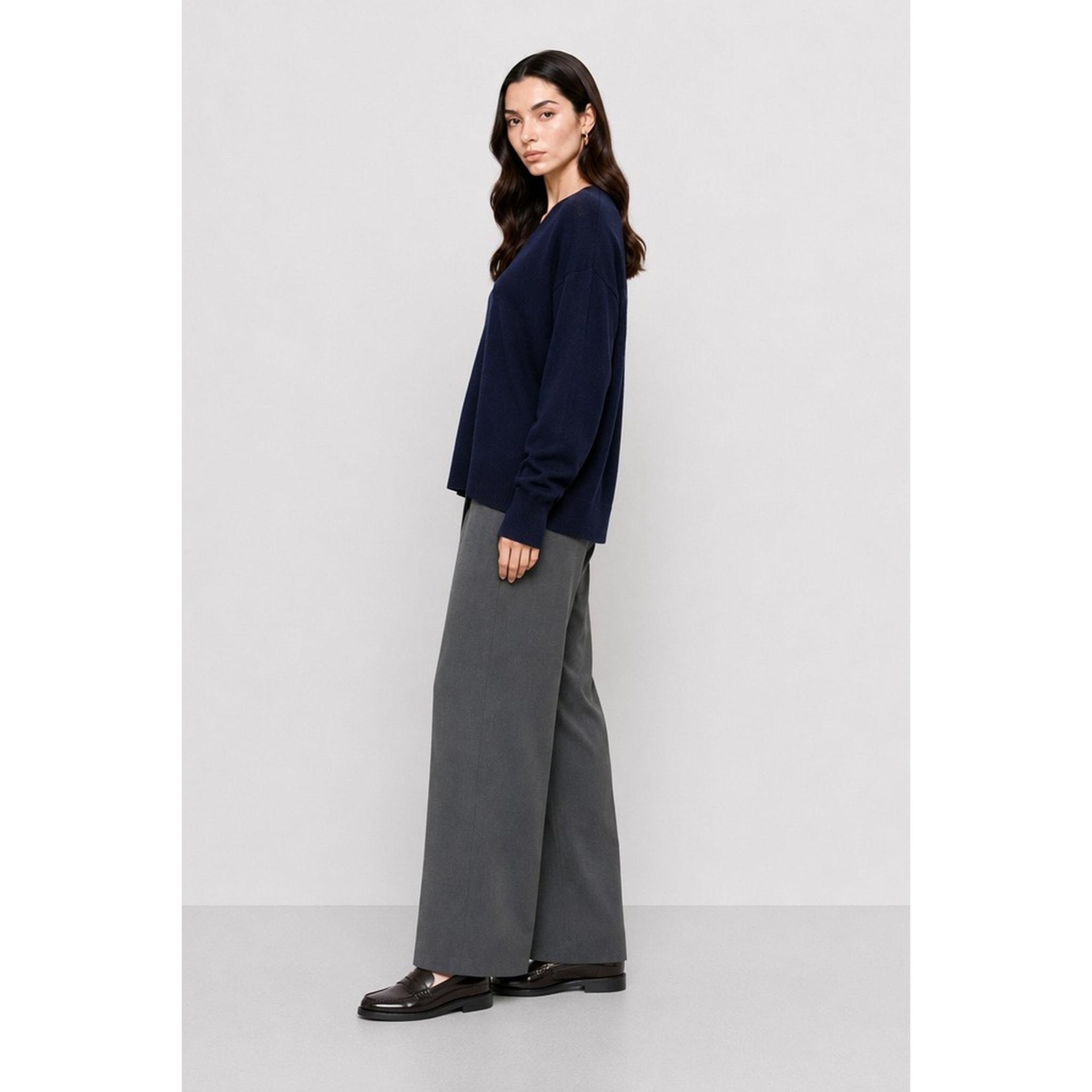Kocca - Maglia da donna in lana a maniche lunghe con scollo a V Donna