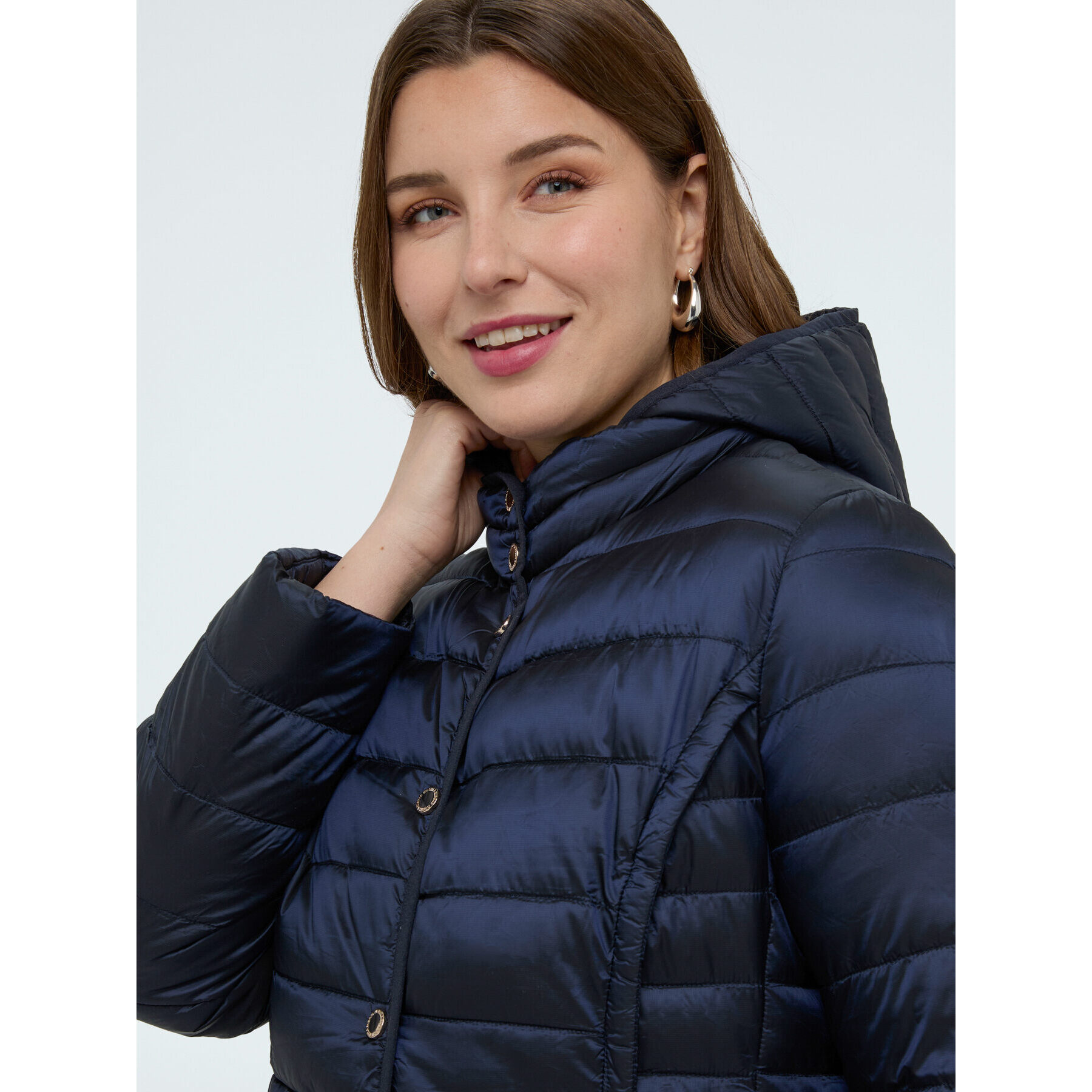 Fiorella Rubino - Piumino trapuntato con cappuccio rimovibile - Blu