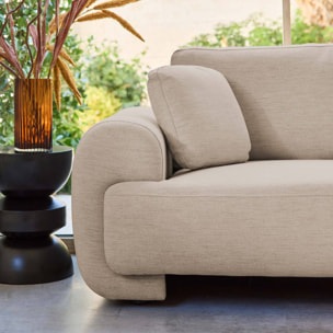 Canapé d'angle droit 3 places tissu, pieds ronds ZENIO