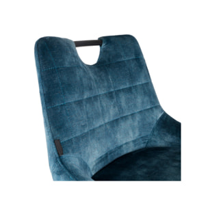 Chaise de bar en velours avec poignée et pieds en métal - ROSA 2