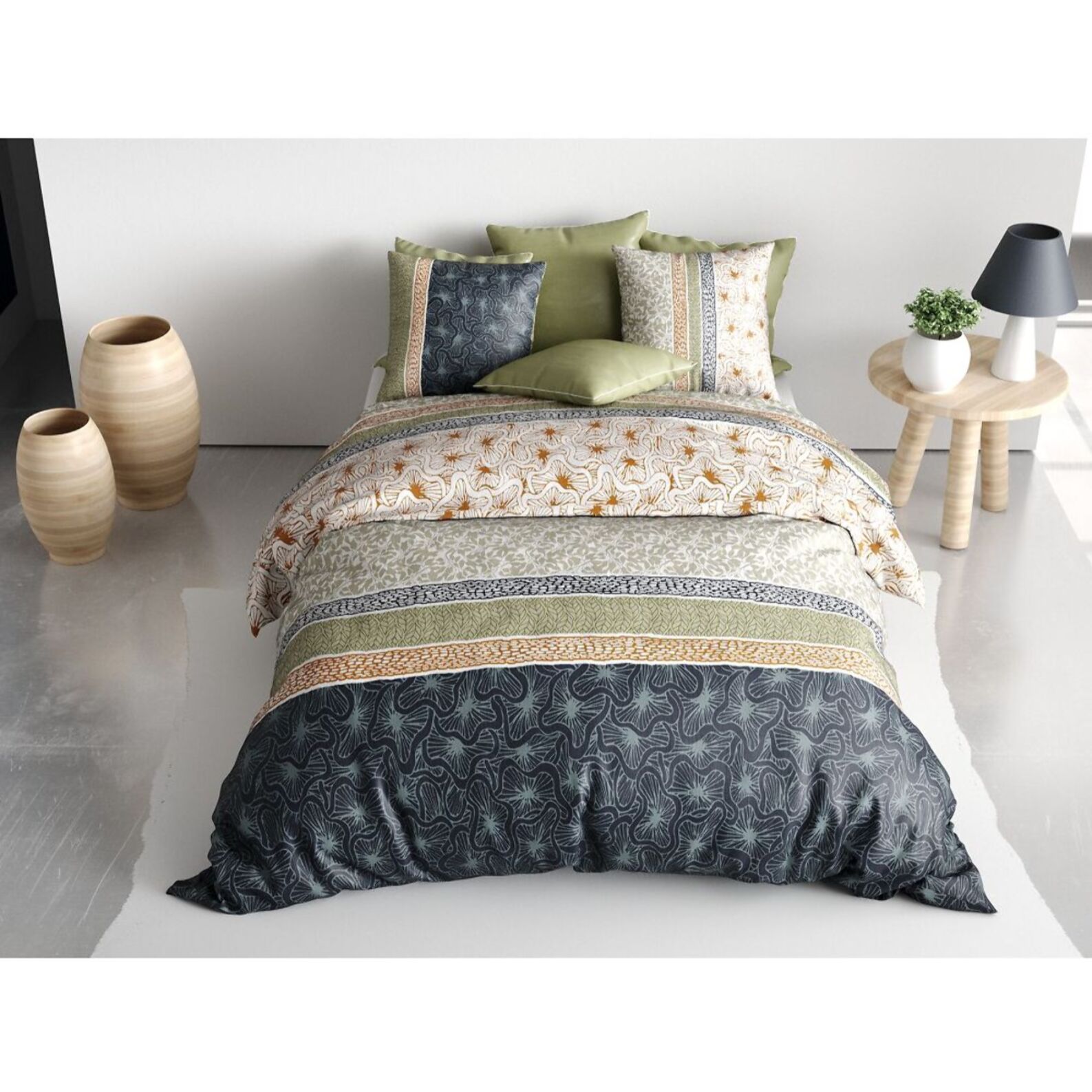 Parure Housse De Couette 3pcs 100% coton 71fils Bella