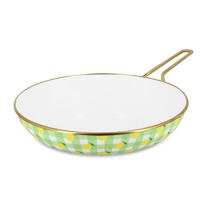 Poêle 28cm en acier émaillé avec motif citron - tous feux VICHY