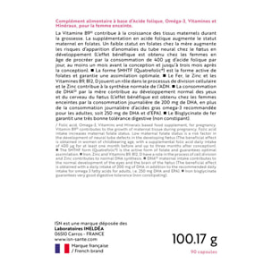 ISN - Fertilia Grossesse - Complément alimentaire à base de nutriments essentiels pour le bien-être de la femme enceinte & le développement de bébé - Riche en Omega 3 - Cure 3 mois