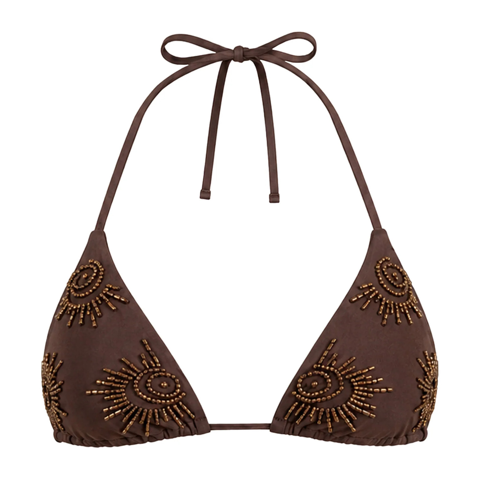 Top de bikini de triángulo con pedrería