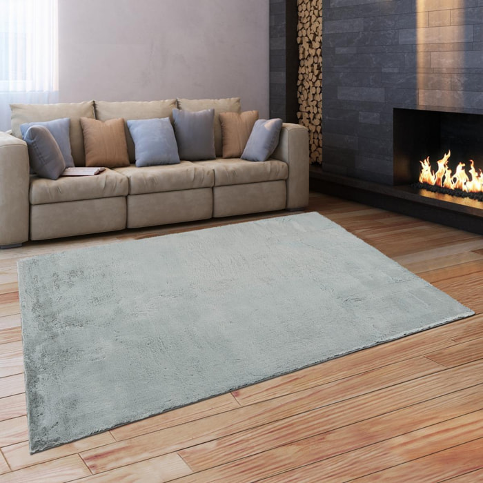 Tapis longs poils shaggy tissé motif uni NUJO