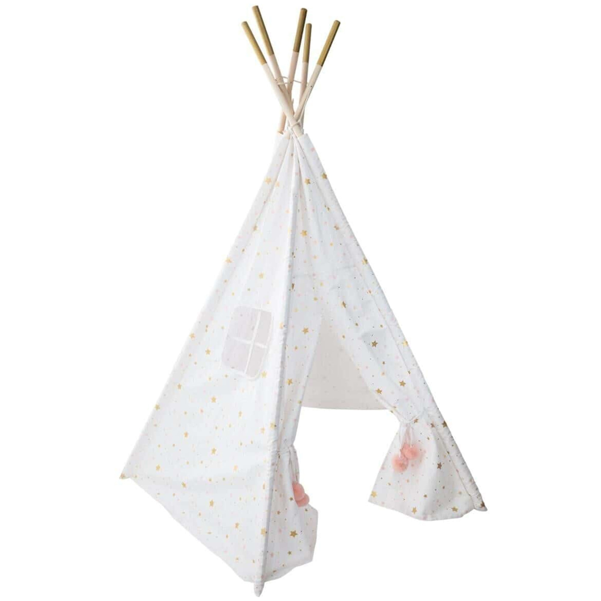 Tipi  alta gama Altura 160 cm Blanco con estrellas rosa y oro