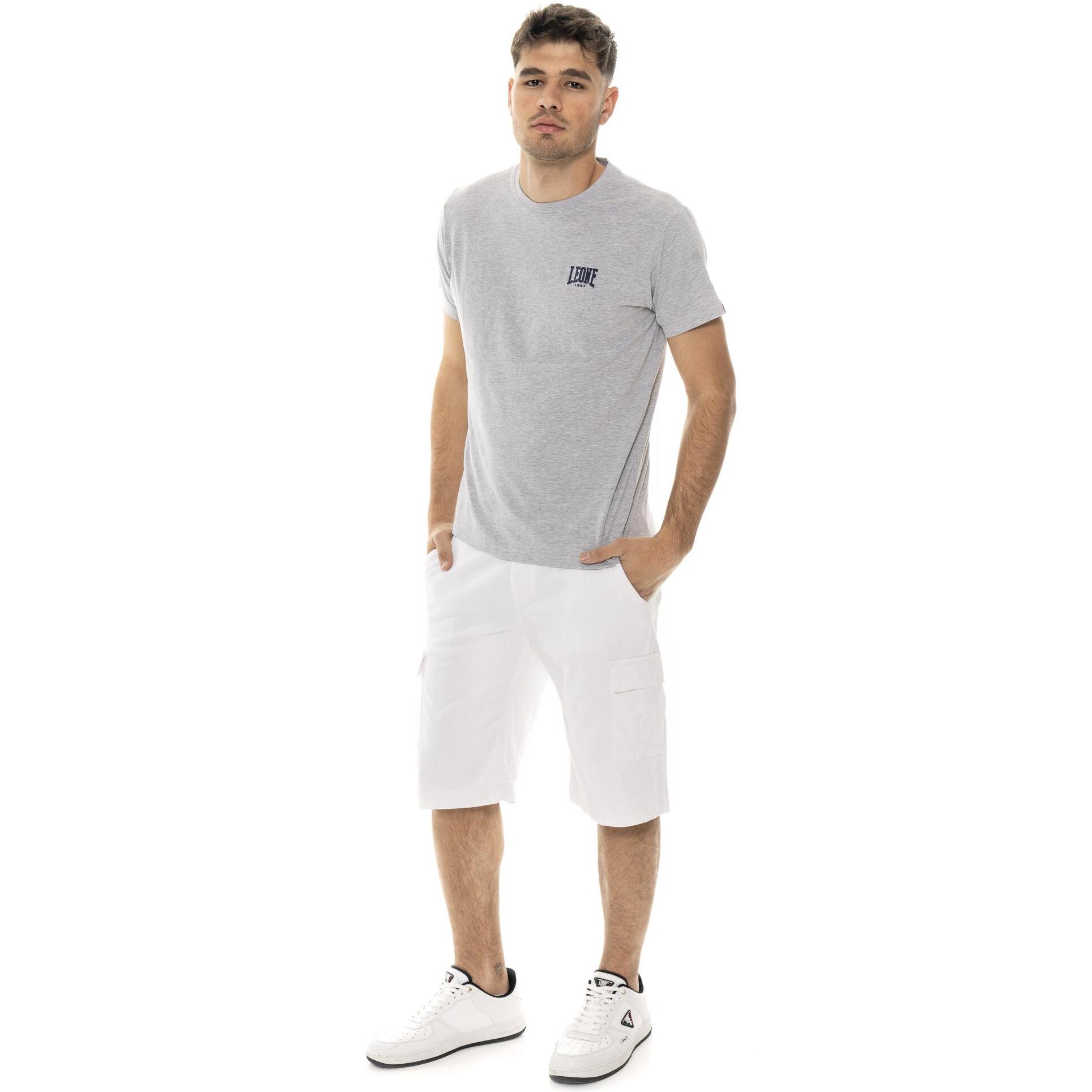 Pantalones cortos tipo bermuda cargo de sarga elástica Leone Easy para hombre