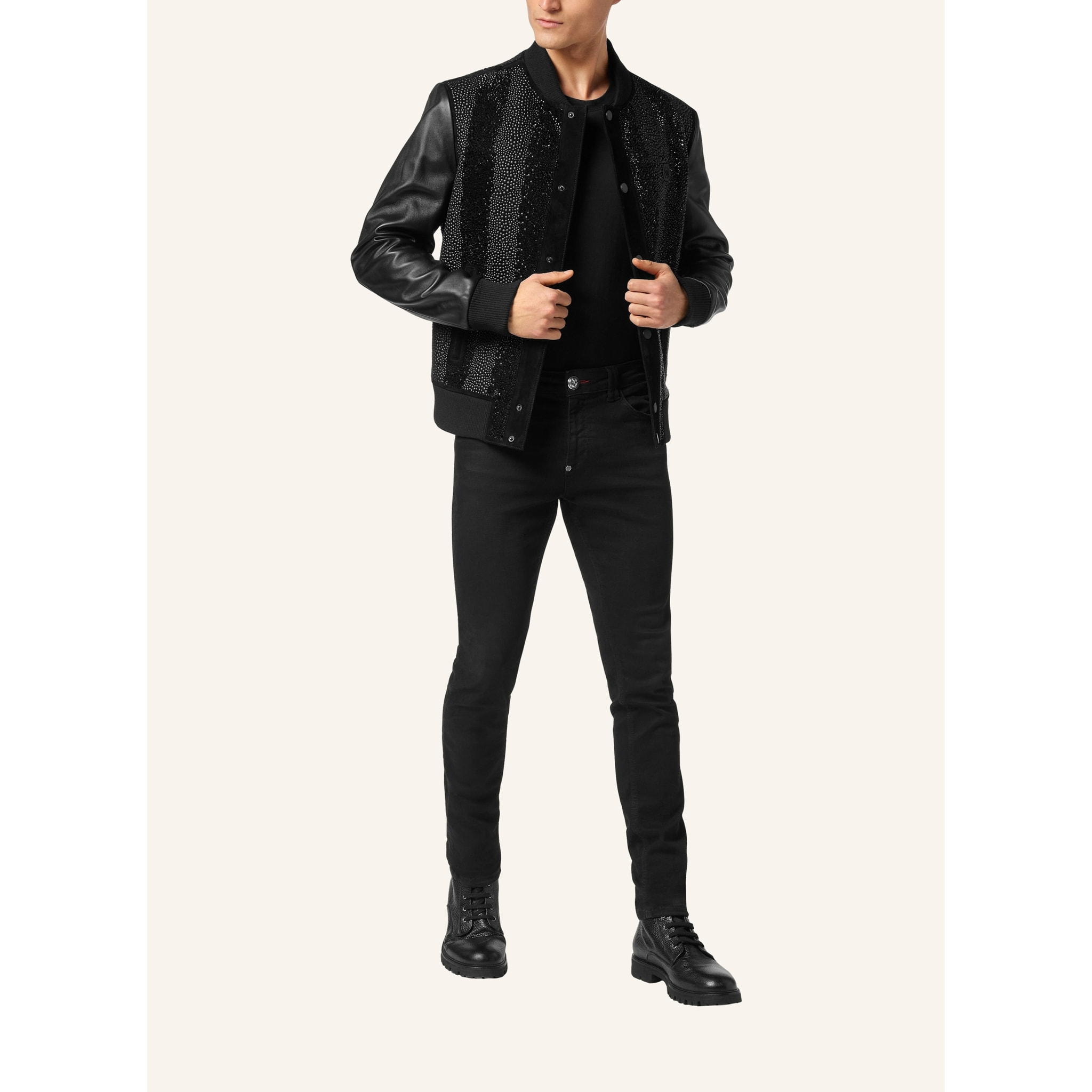 PHILIPP PLEIN Bomber de cuero