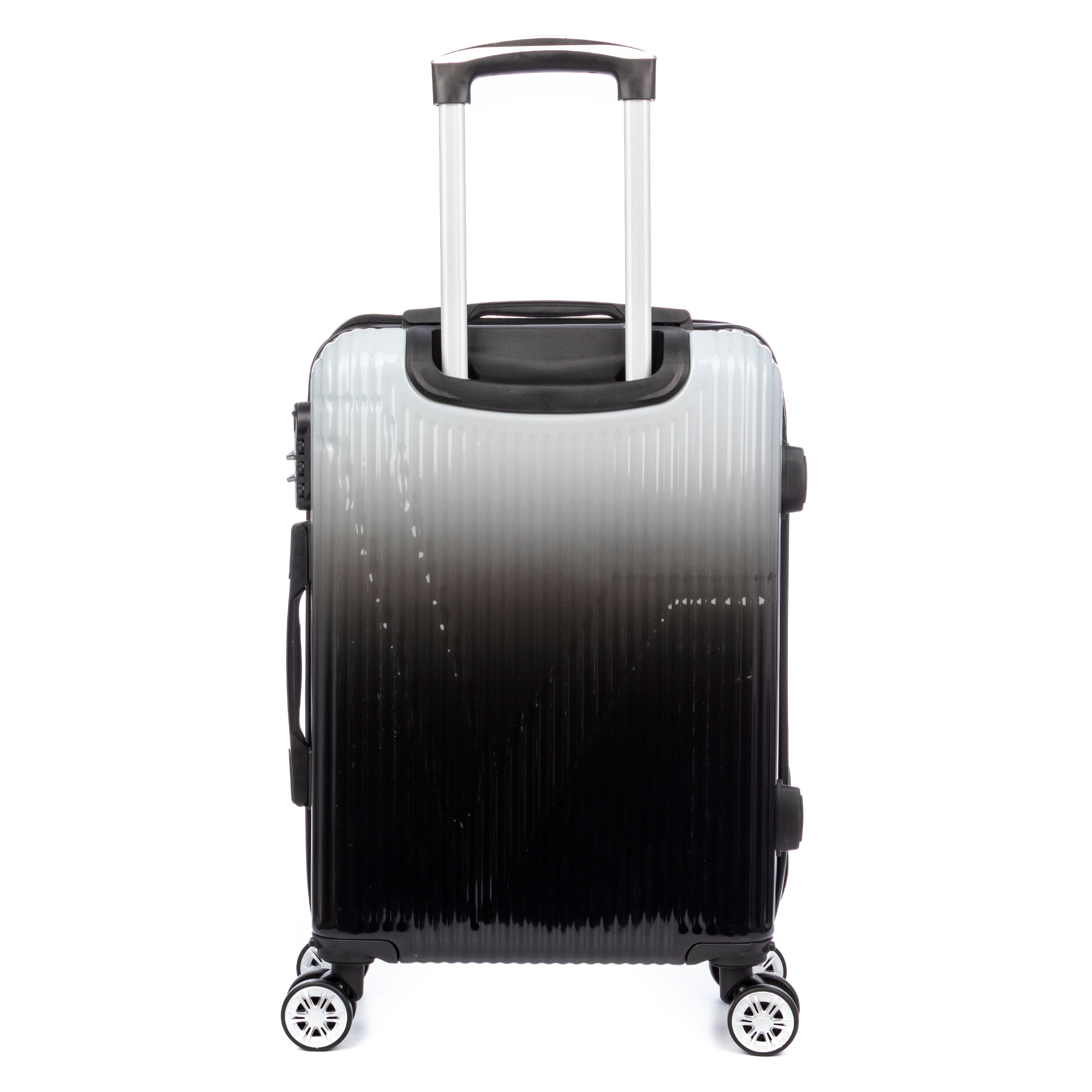 Valigia da cabina trolley in PP resistente alla rottura. Serratura a combinazione, 4 ruote doppie removibili e girevoli a 360°.