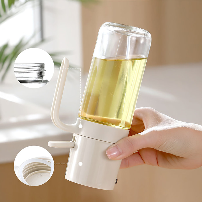 Pulvérisateur d'huile 250ml en verre et en plastique vert