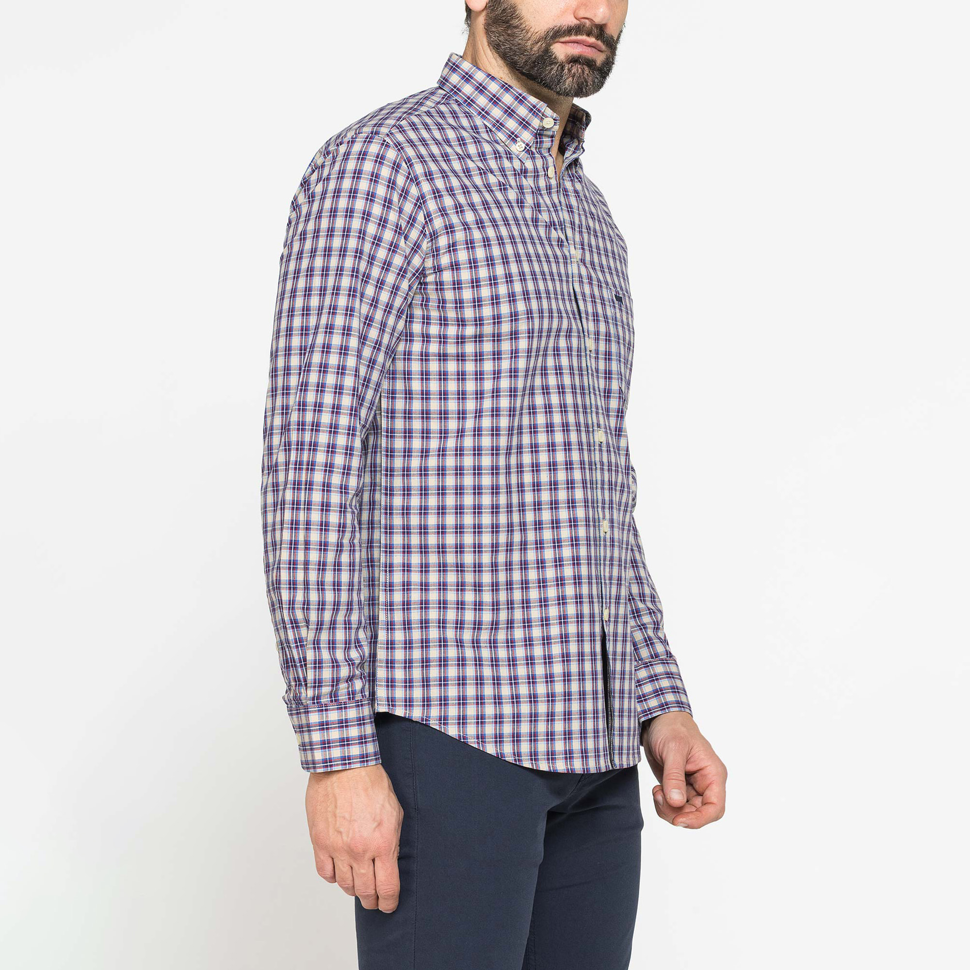 CAMICIA BUTTON-DOWN CON MANICA LUNGA E TASCHINO